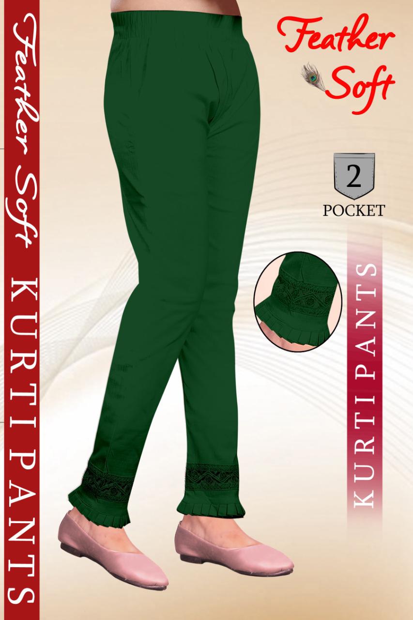 Sf Feather Soft Luckhnowi  Jhalar Lace Pant Rayon Strechable Bottom Wear