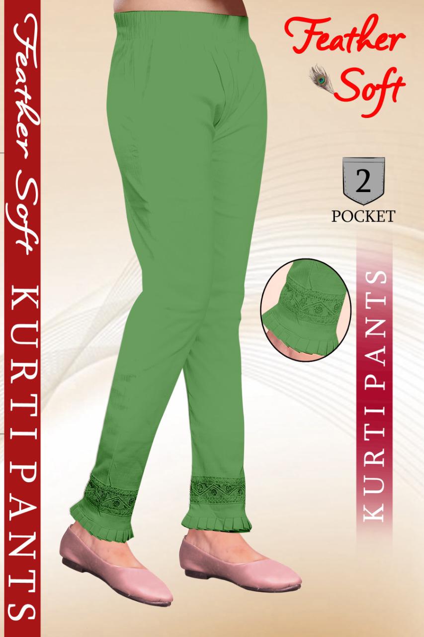 Sf Feather Soft Luckhnowi  Jhalar Lace Pant Rayon Strechable Bottom Wear