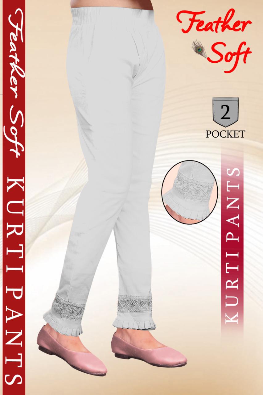 Sf Feather Soft Luckhnowi  Jhalar Lace Pant Rayon Strechable Bottom Wear