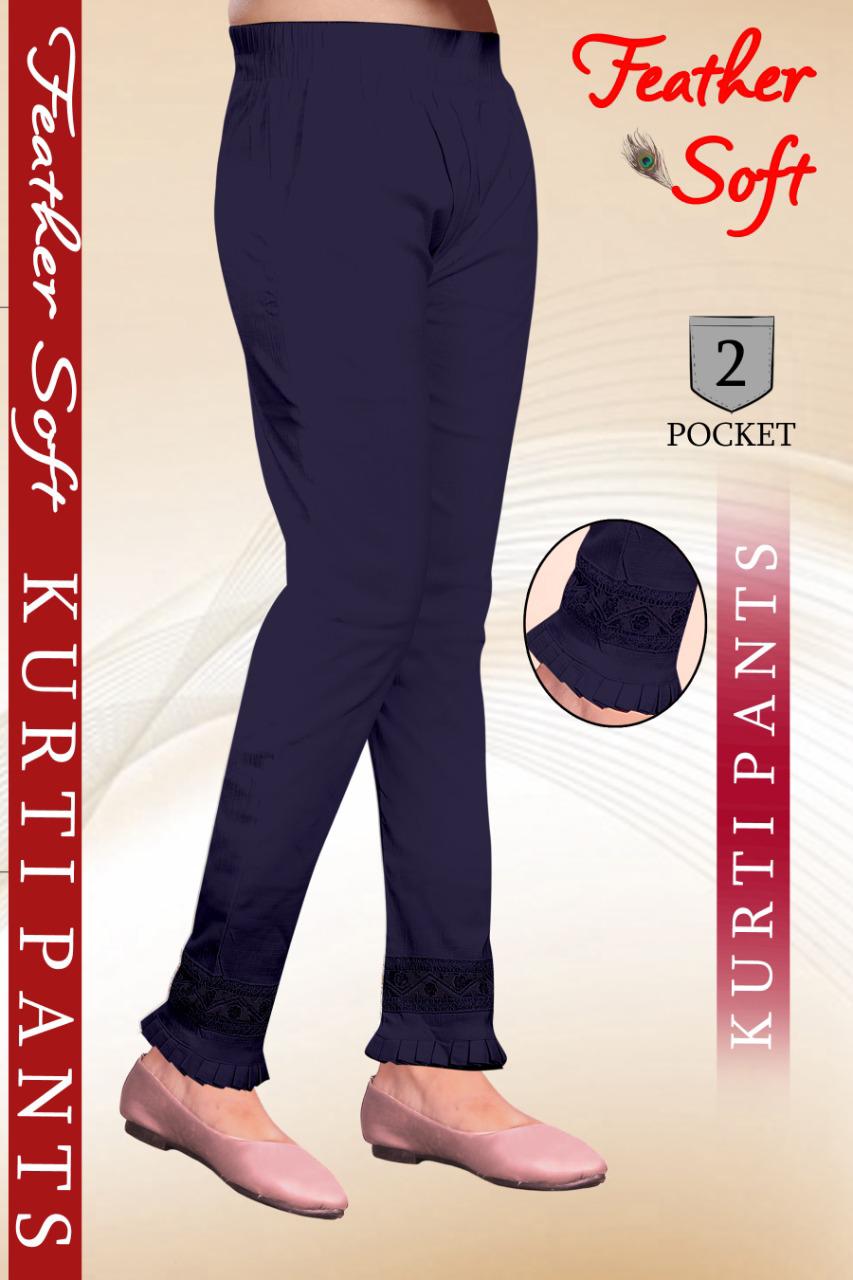 Sf Feather Soft Luckhnowi  Jhalar Lace Pant Rayon Strechable Bottom Wear