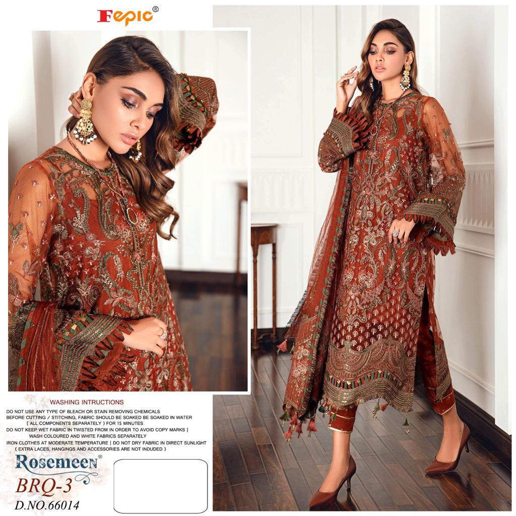 Fepic Rosemeen Brq  Vol 3 Designer Georgette Pakistani Style Salwar Suits Catalog