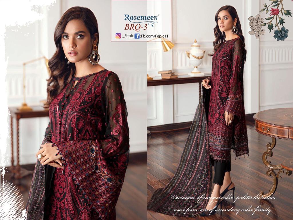 Fepic Rosemeen Brq  Vol 3 Designer Georgette Pakistani Style Salwar Suits Catalog