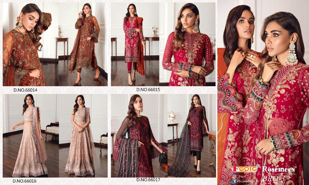 Fepic Rosemeen Brq  Vol 3 Designer Georgette Pakistani Style Salwar Suits Catalog