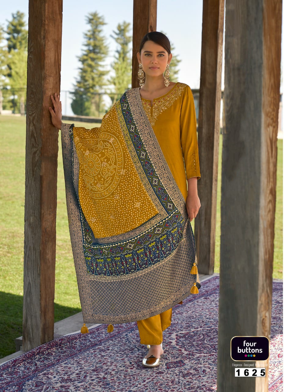 Yellow colour straight kurta with button detailing  Kurti Fashion