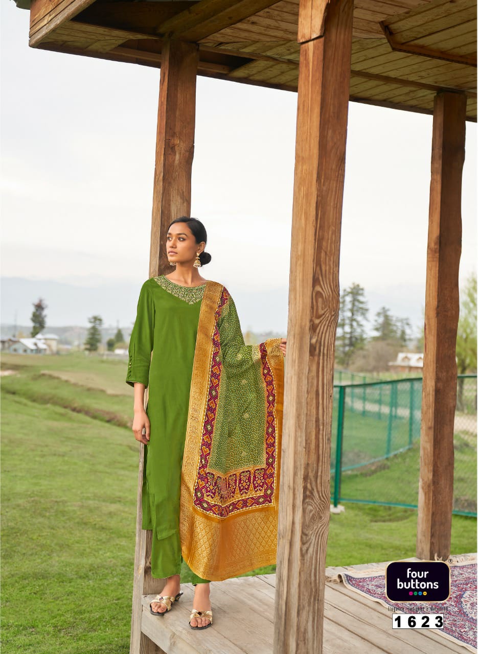 South cotton kurti pant with embroidery and luppi button detailing  Kurti  Fashion