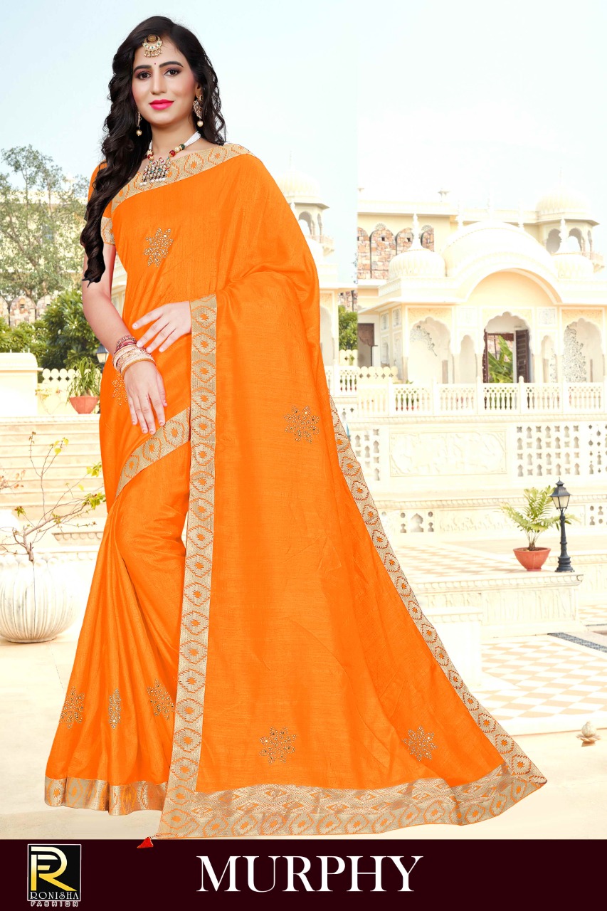 Ranjna Murphy Fancy Border Siroski Butta Fastive Wear Saree Collection