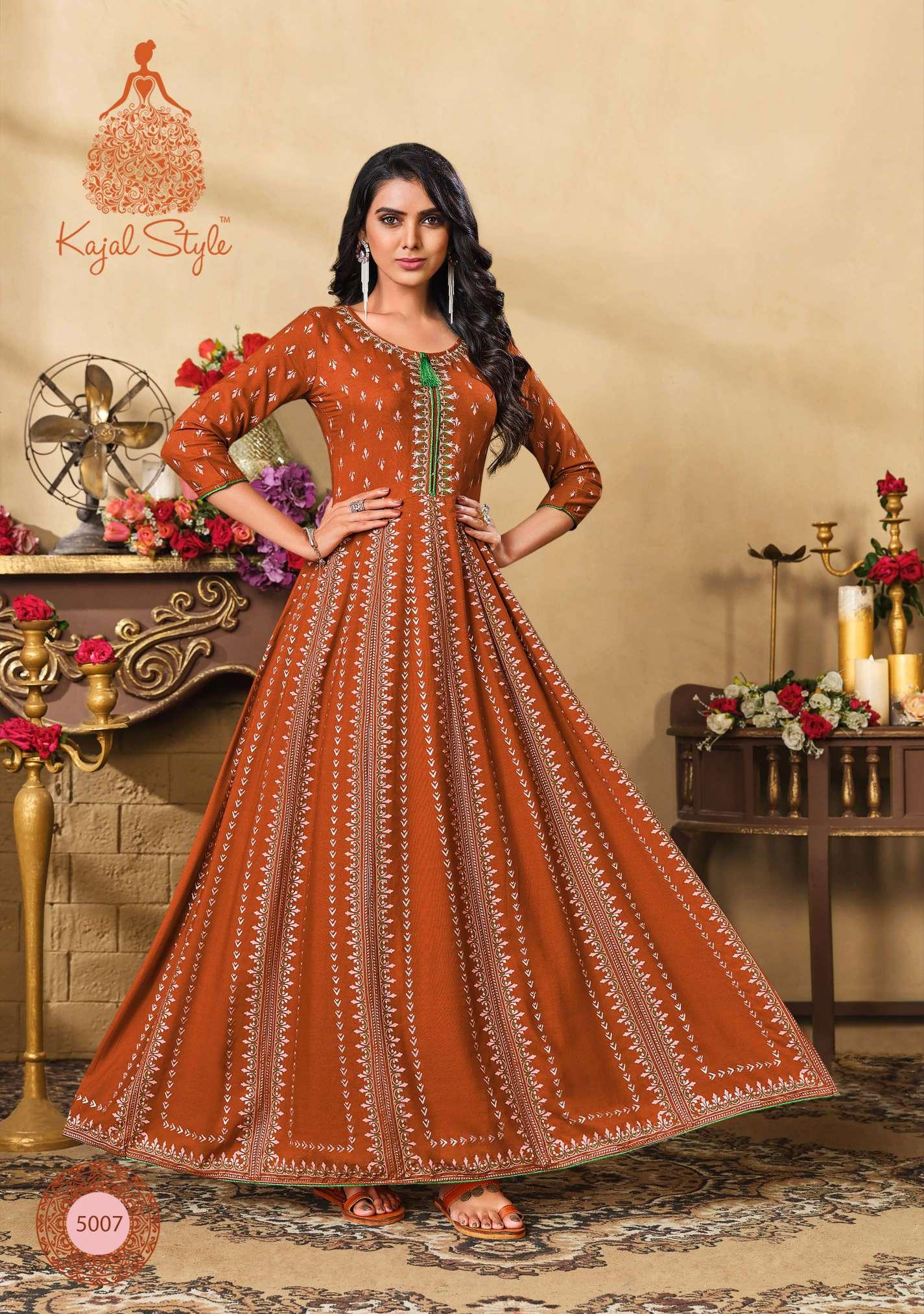 Kajal Style Fashion Colorbar  Vol 5 Fancy Wear Embroidery Work Ladies Gown  Kurti Catalog