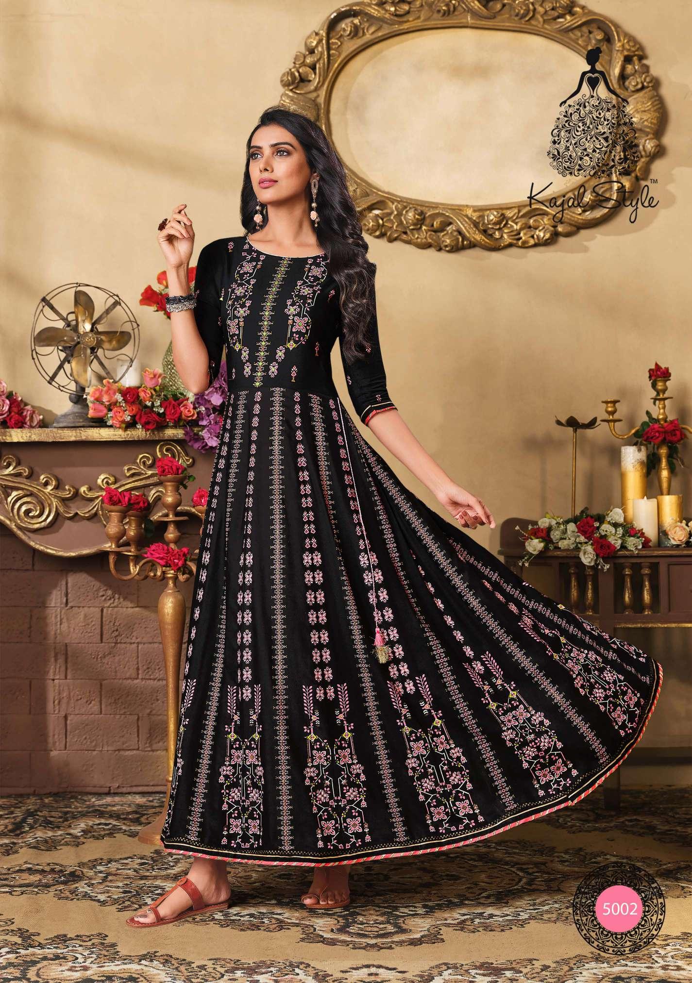 Kajal Style Fashion Colorbar  Vol 5 Fancy Wear Embroidery Work Ladies Gown  Kurti Catalog