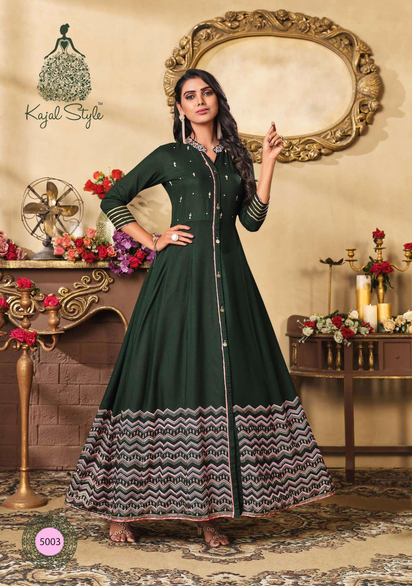 Kajal Style Fashion Colorbar  Vol 5 Fancy Wear Embroidery Work Ladies Gown  Kurti Catalog