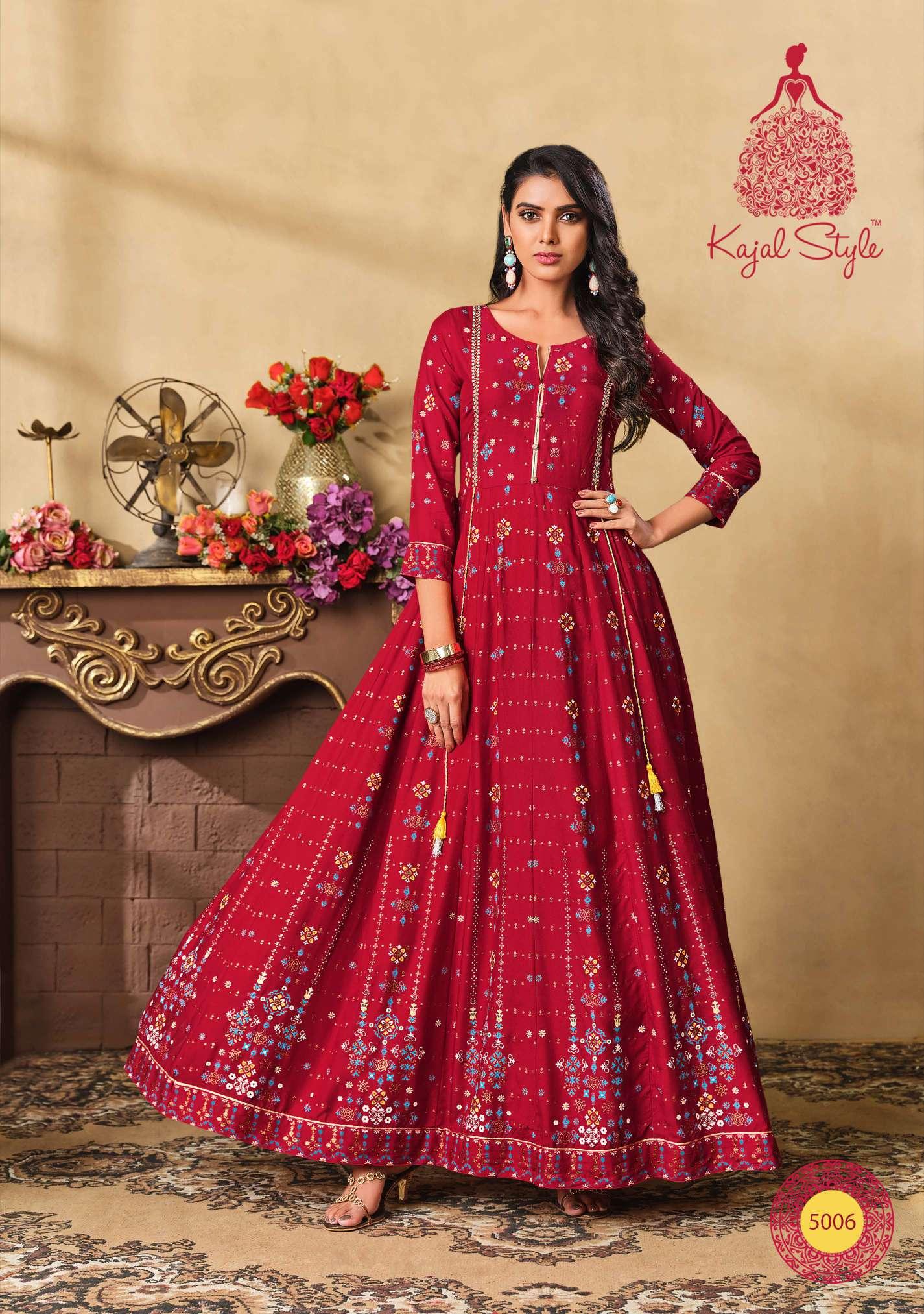 Kajal Style Fashion Colorbar  Vol 5 Fancy Wear Embroidery Work Ladies Gown  Kurti Catalog