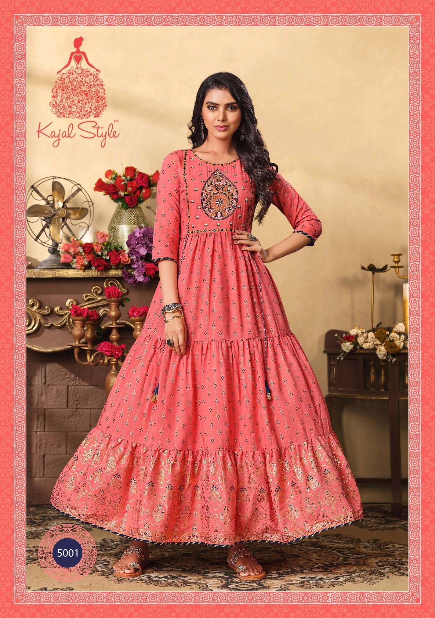 Kajal Style Fashion Colorbar  Vol 5 Fancy Wear Embroidery Work Ladies Gown  Kurti Catalog
