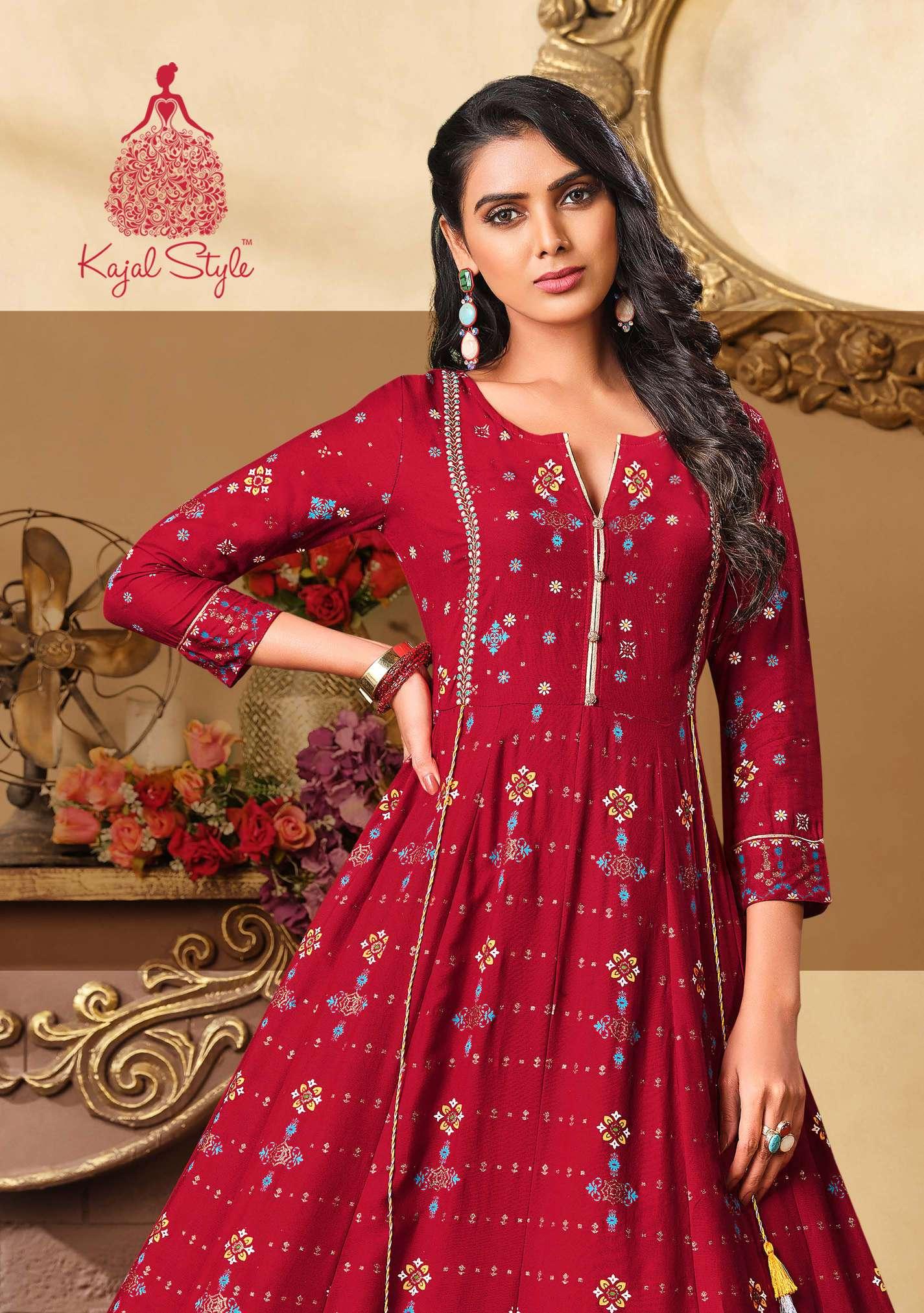 Kajal Style Fashion Colorbar  Vol 5 Fancy Wear Embroidery Work Ladies Gown  Kurti Catalog