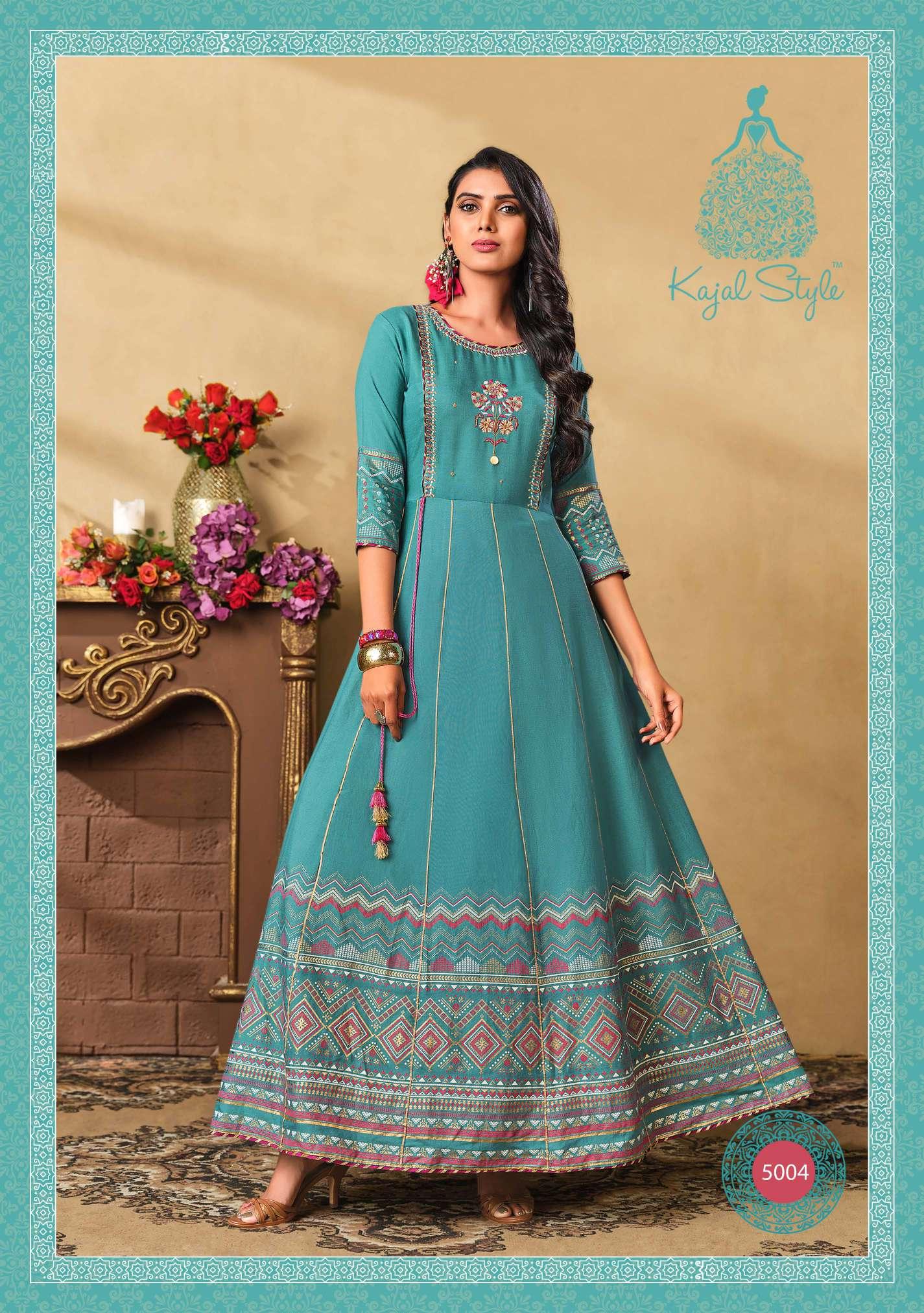 Kajal Style Fashion Colorbar  Vol 5 Fancy Wear Embroidery Work Ladies Gown  Kurti Catalog