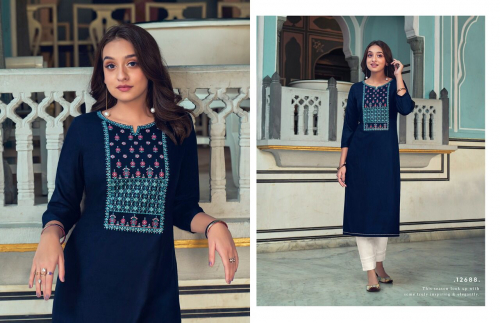 Kalaroop Lily  Vol 20 Rayon Fancy Embroidery Kurti Catalog