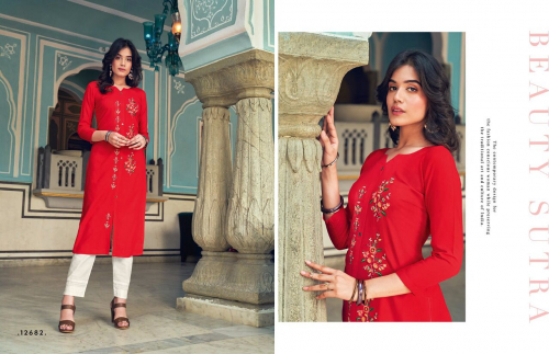 Kalaroop Lily  Vol 20 Rayon Fancy Embroidery Kurti Catalog