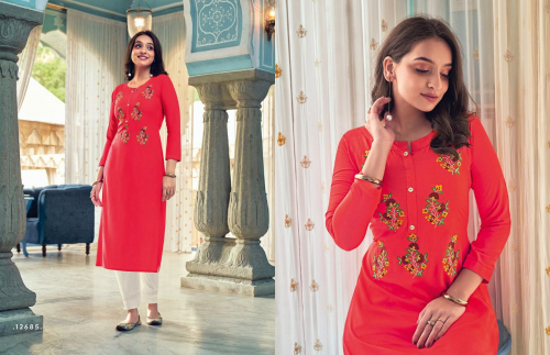 Kalaroop Lily  Vol 20 Rayon Fancy Embroidery Kurti Catalog
