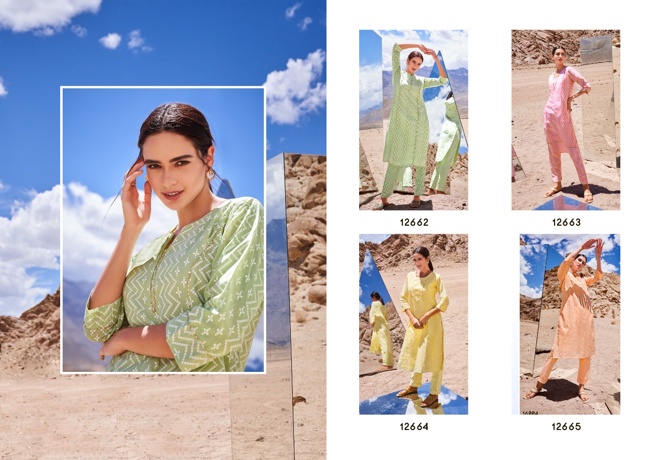 Kalaroop Mirror Designer Cotton Kurti With Pant  Catalog
