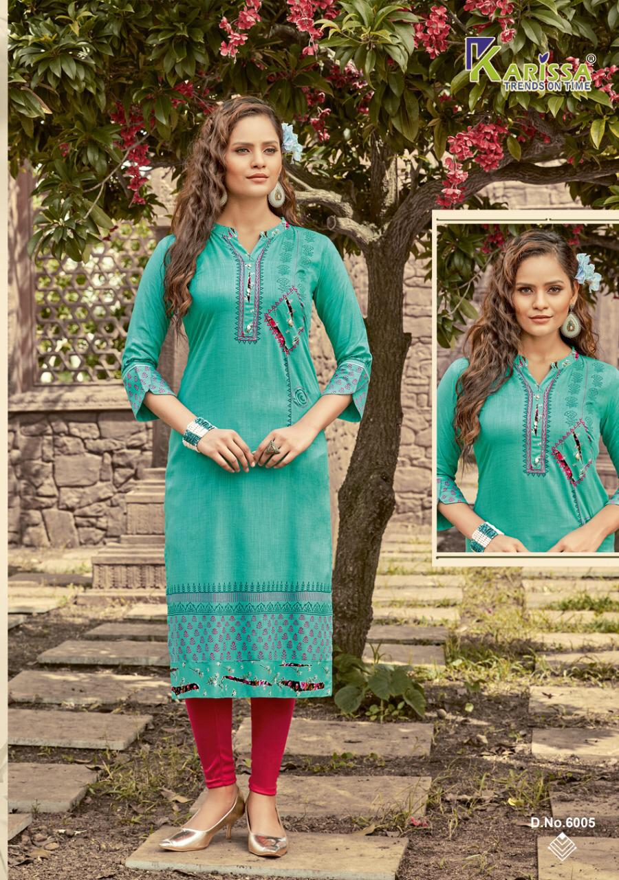 Karissa Rich Girl  Vol 6 Rayon Designer Kurti Catalog