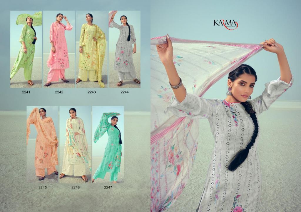 Karma Zebaish Vol 3 Ethnic Wear Fancy Dress Material Catalog