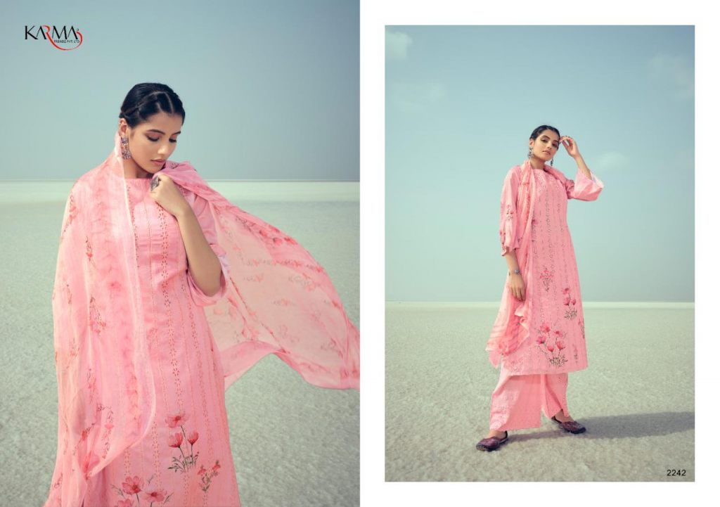 Karma Zebaish Vol 3 Ethnic Wear Fancy Dress Material Catalog