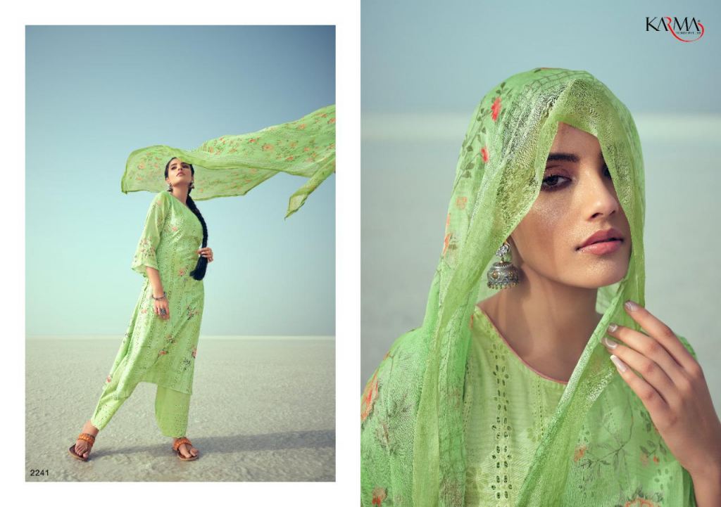 Karma Zebaish Vol 3 Ethnic Wear Fancy Dress Material Catalog