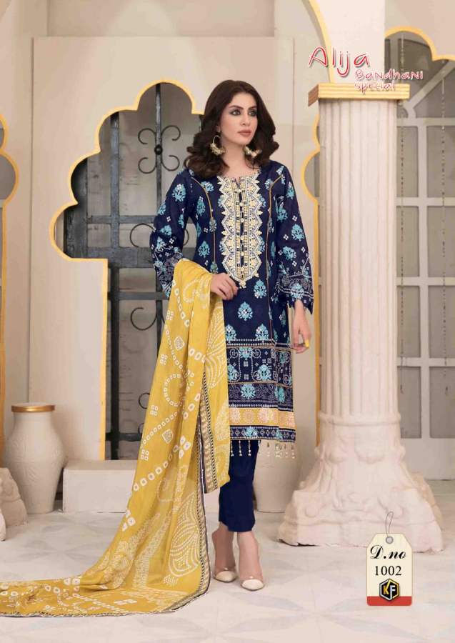 Keval  Fab  Alija Bandhani Special Exclusive Karachi Cotton Dress Material  Catalog