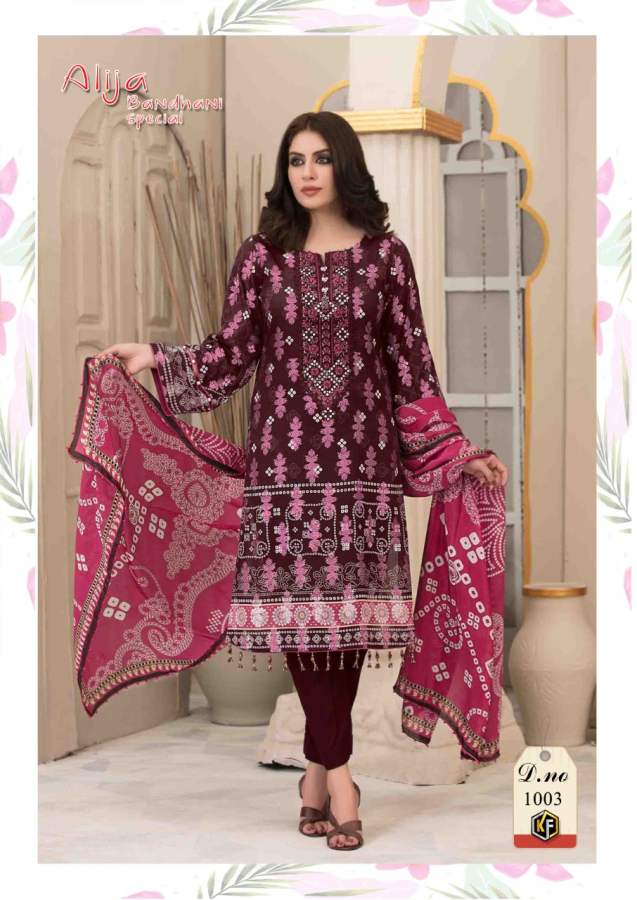 Keval  Fab  Alija Bandhani Special Exclusive Karachi Cotton Dress Material  Catalog