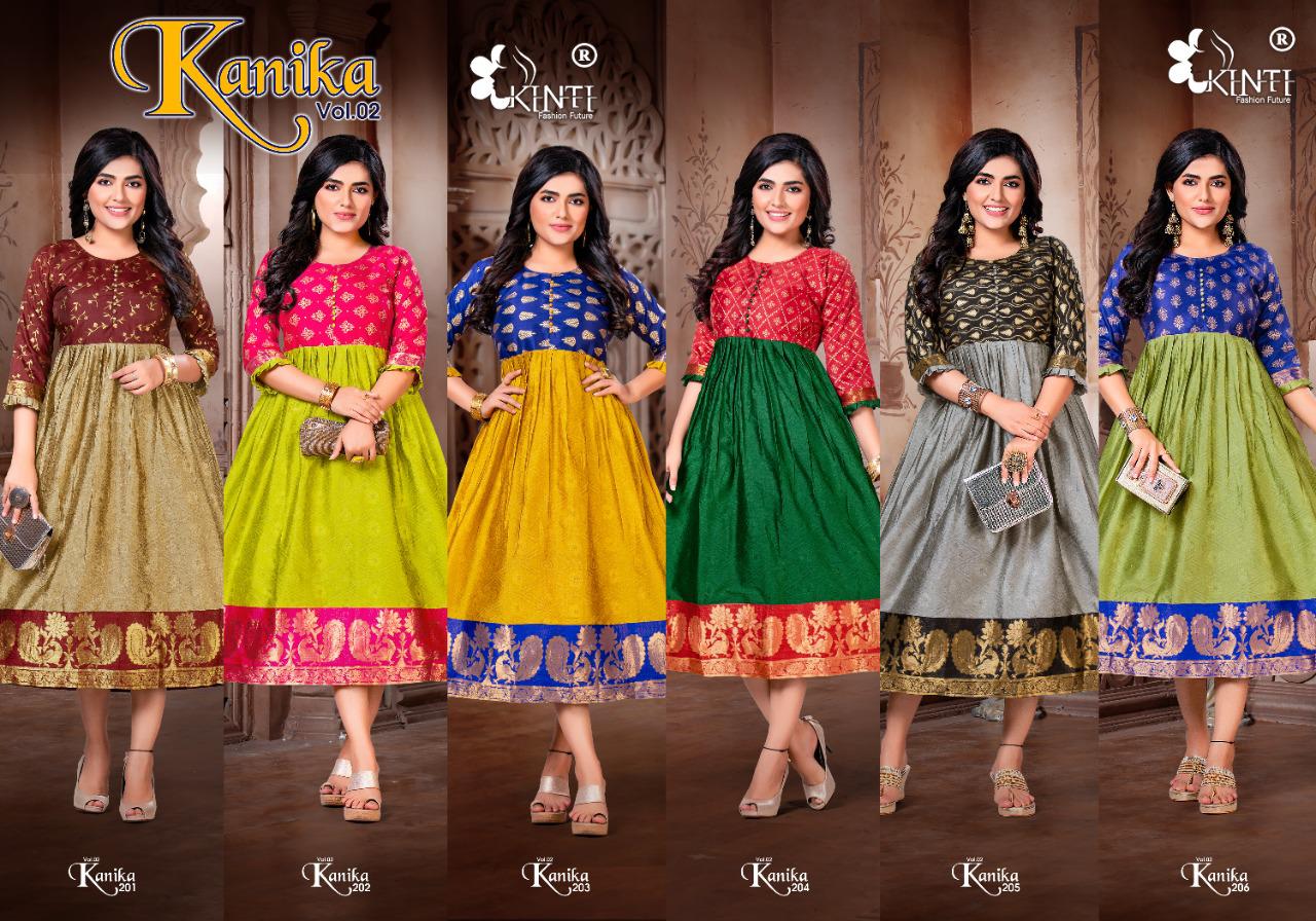 Kinti Kanika Vol  2 Casual Wear Anarkali Long Kurti Catalog