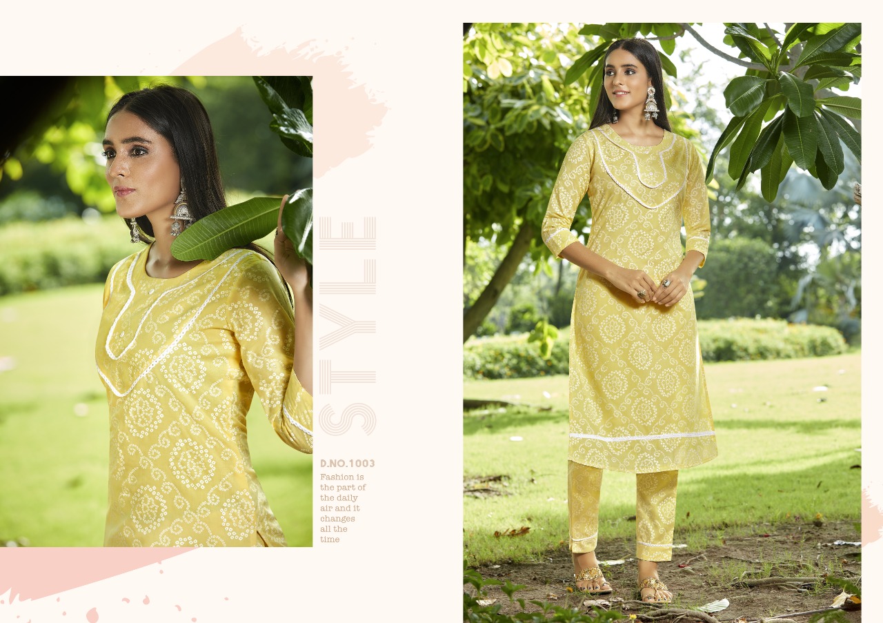 Kivi Lizzy Designer Cotton Printed Kurti With Bottom Catalog