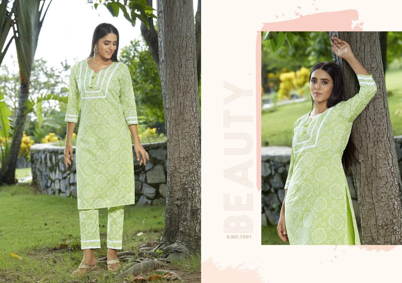 Kivi Lizzy Designer Cotton Printed Kurti With Bottom Catalog