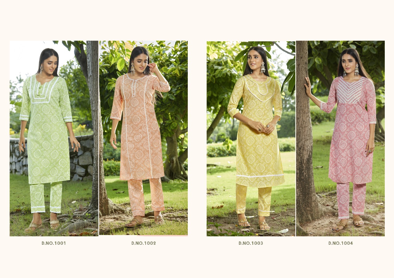Kivi Lizzy Designer Cotton Printed Kurti With Bottom Catalog