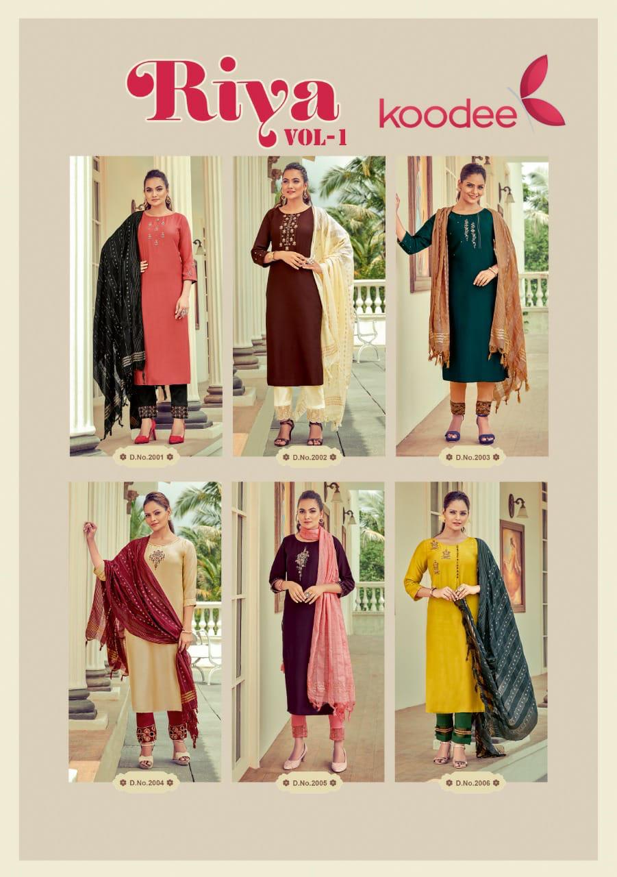 Koodee Riya Vol  1 Designer Embroidery Readymade Kurti  Catalog