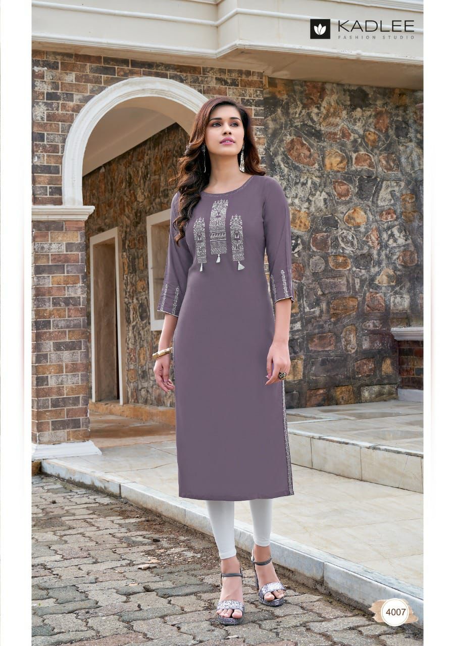 Koodee Sachi 1 Designer Rayon Embroidery Kurti At Surat Textile catalog 2