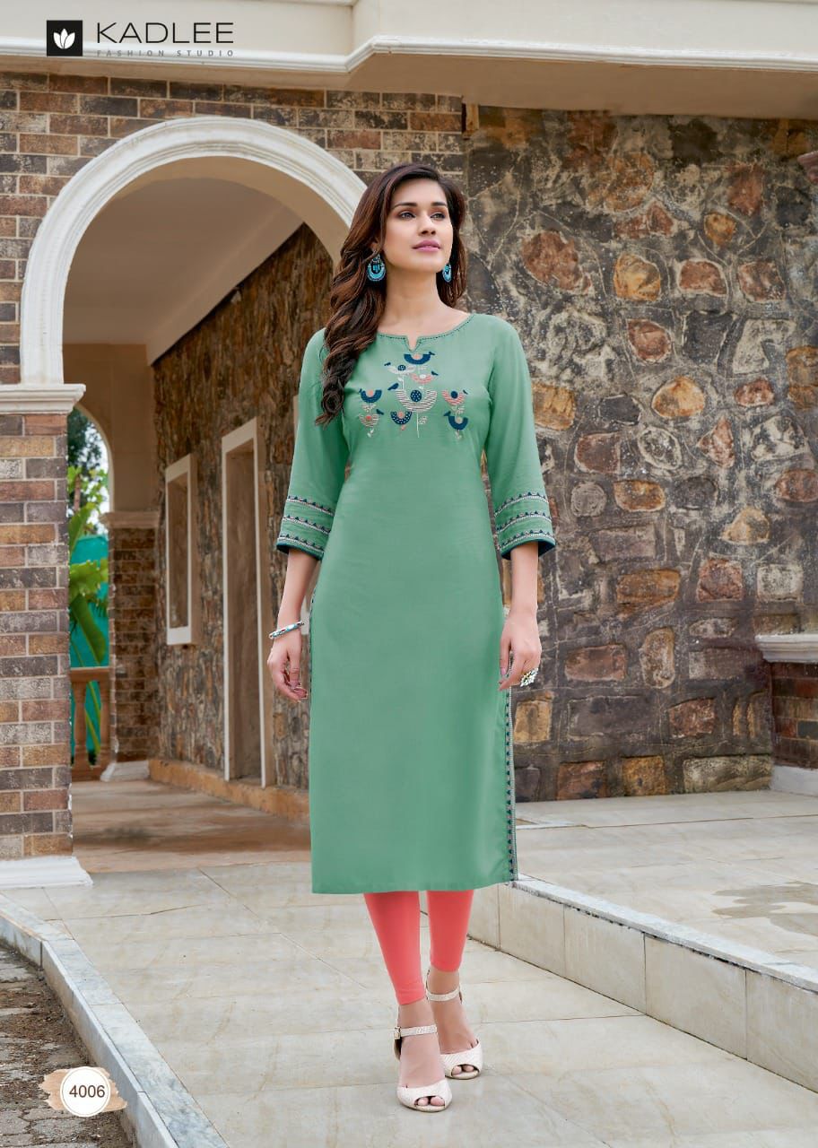 Koodee Sachi 1 Designer Rayon Embroidery Kurti At Surat Textile catalog 9