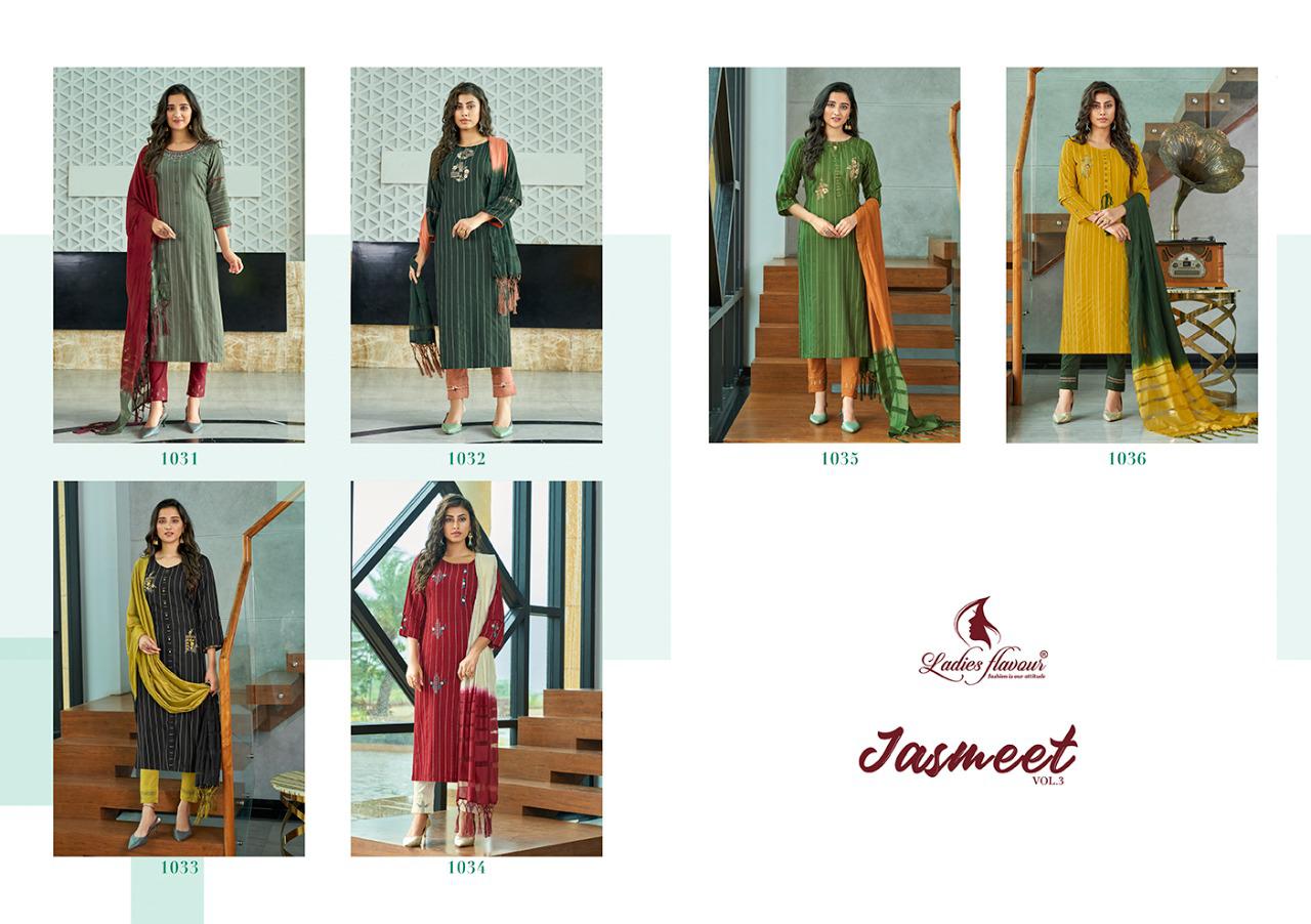 Ladies Flavour Jasmeet Vol  3 Embroidery Ready Made Catalog