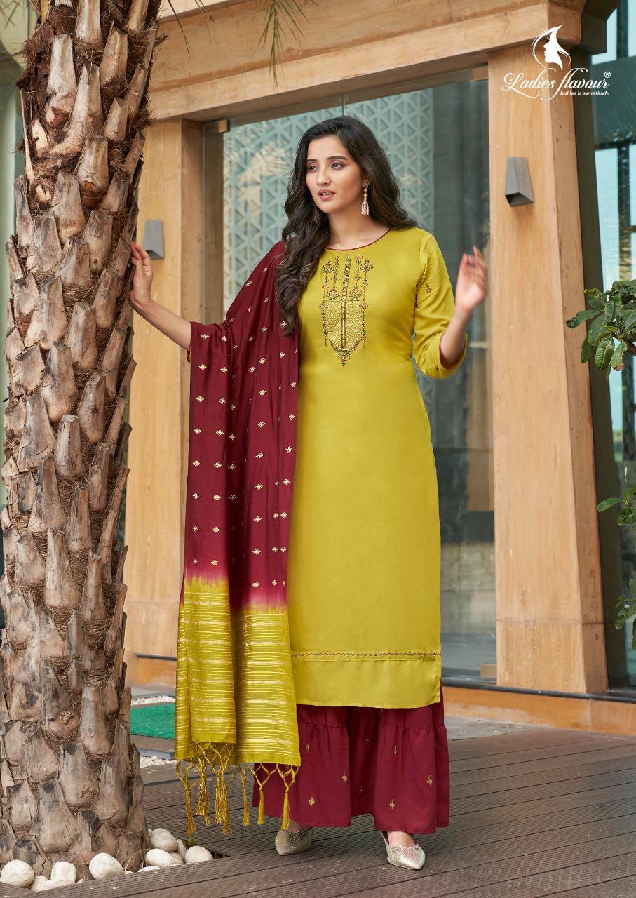 Ladies Flavour Ruhana Vol  1 Designer Embroidery Party Wear Ready Made Kurti Catalog
