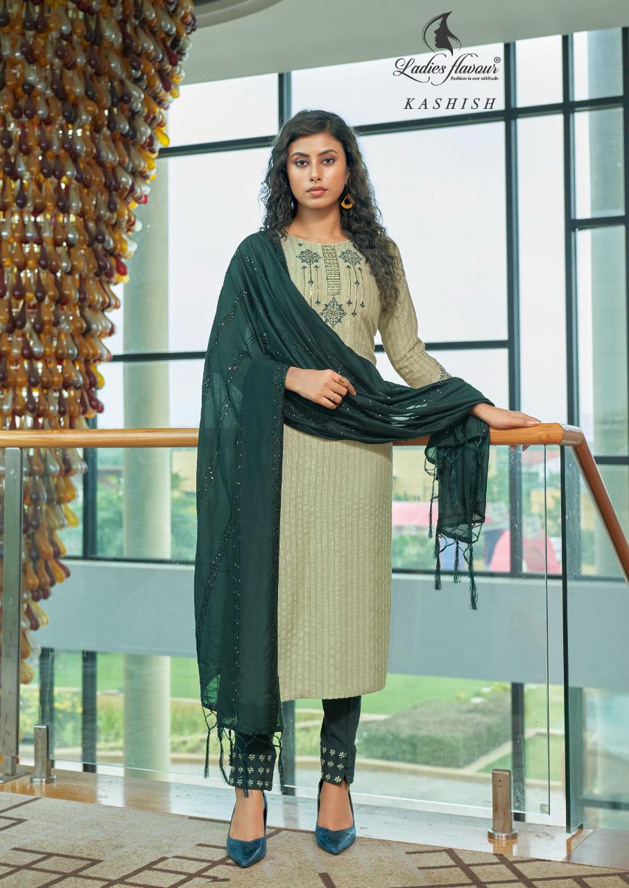 Ladies Flavours  Kashish Rayon Embroidery Readymade  Kurti Catalog