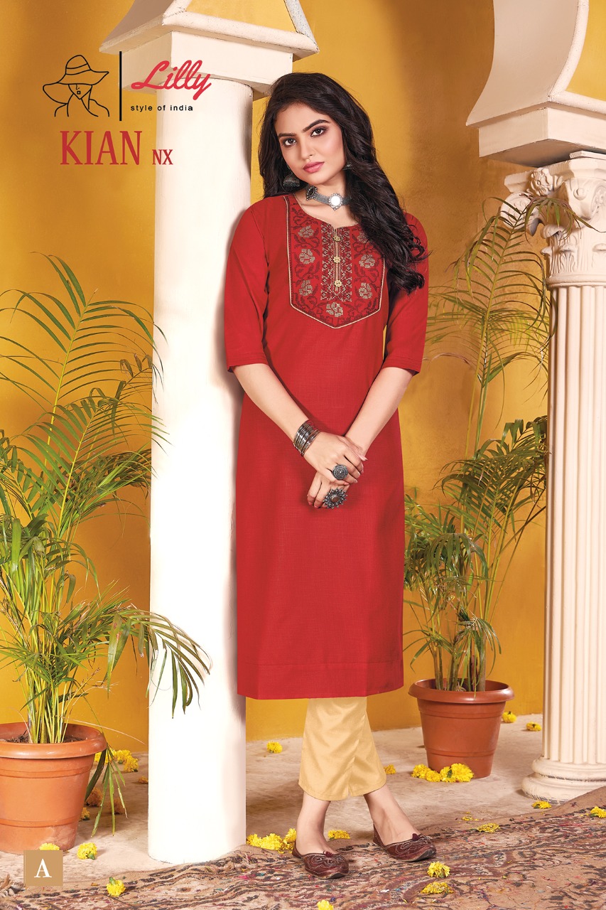 Lilly Kian Nx Fancy Cotton Kurtis  Catalog