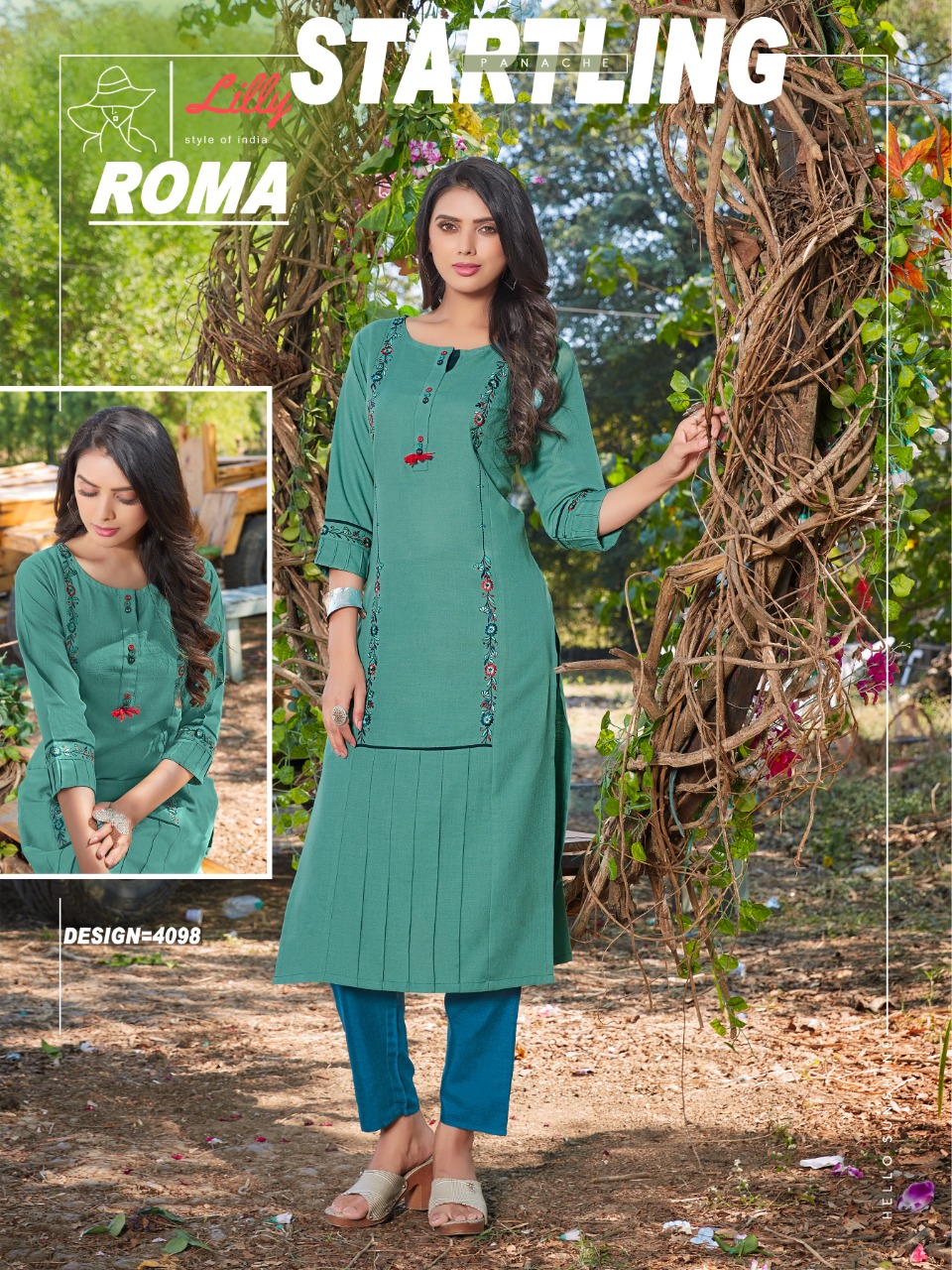 Lilly Roma Fancy Cotton Embroidery Kurti Catalog