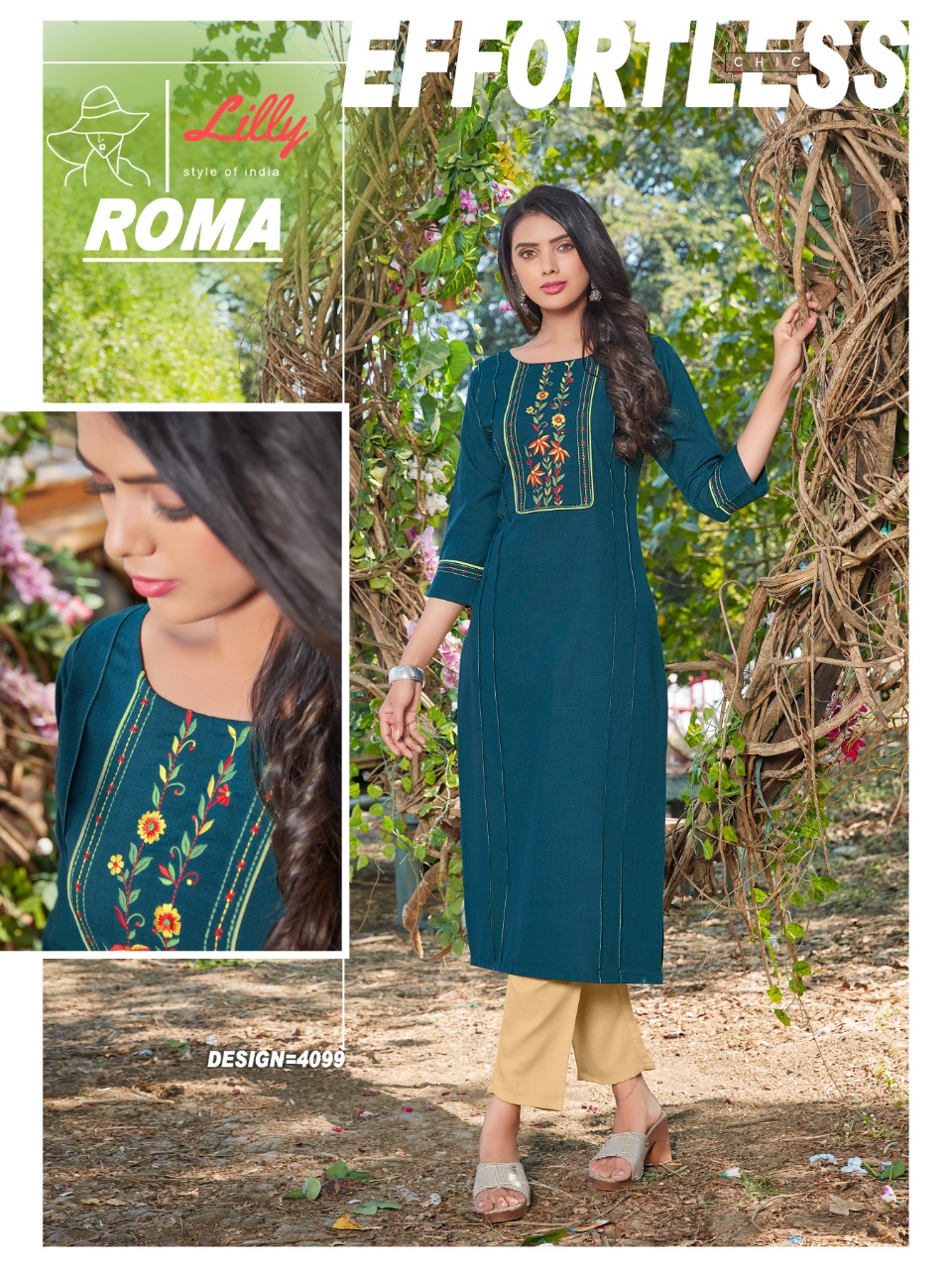 Lilly Roma Fancy Cotton Embroidery Kurti Catalog