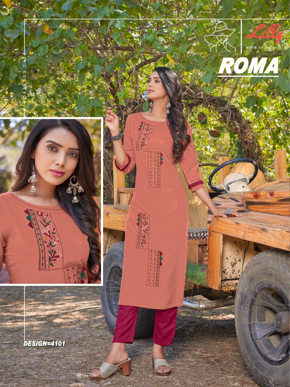 Lilly Roma Fancy Cotton Embroidery Kurti Catalog