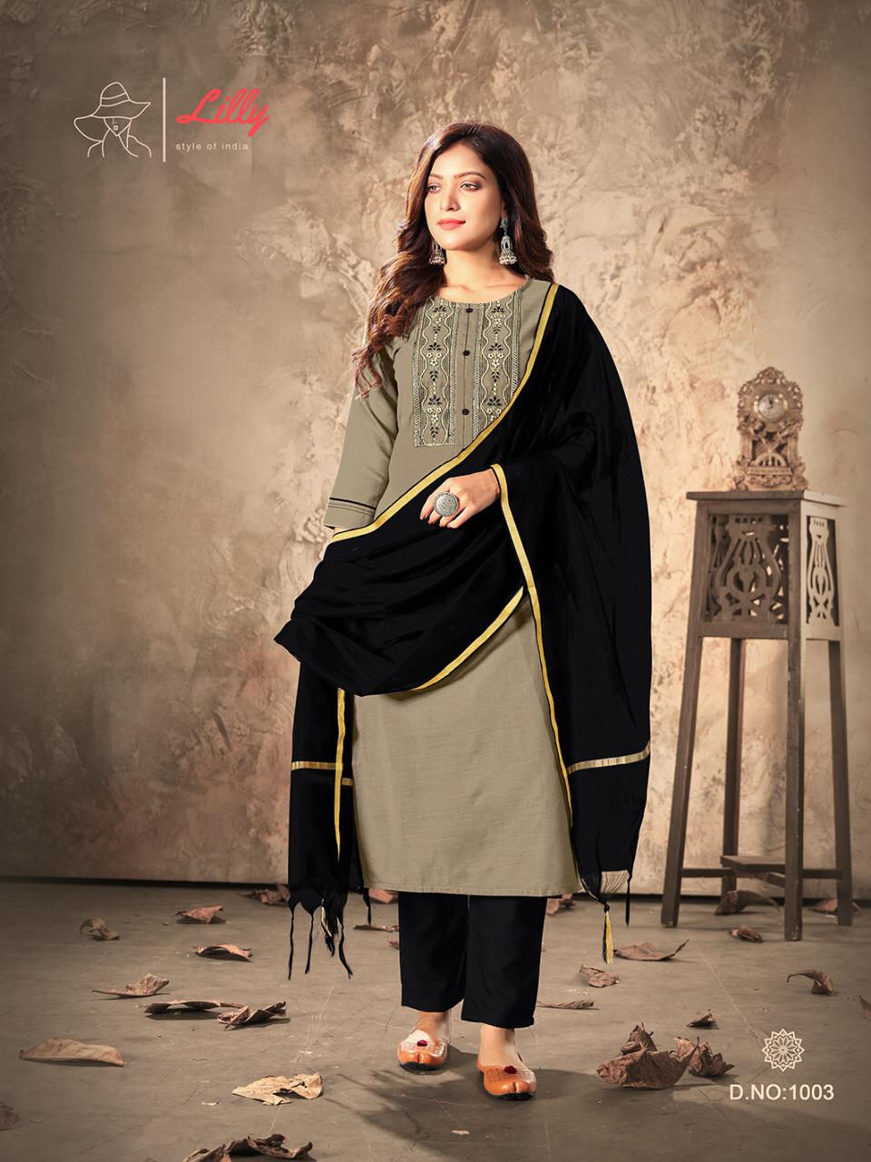 Lilly Shivali Rayon Designer Readymade Salwar	Suits Catalog