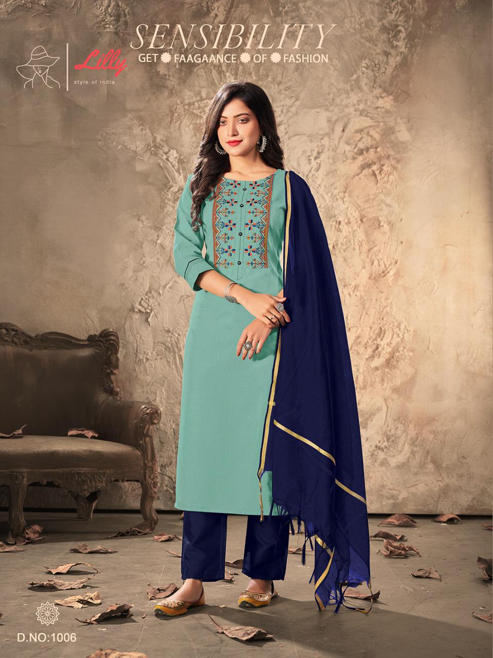 Lilly Shivali Rayon Designer Readymade Salwar	Suits Catalog