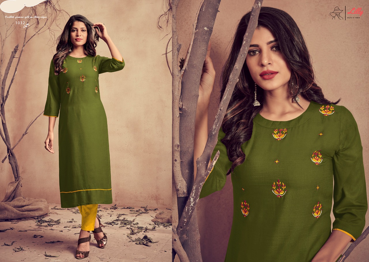 Lilly Somya Rayon Designer Embroidery Kurti Catalog