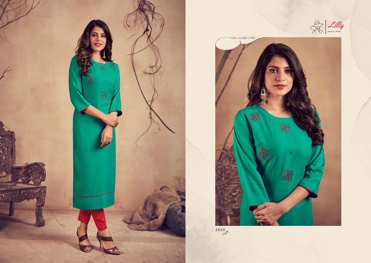 Lilly Somya Rayon Designer Embroidery Kurti Catalog