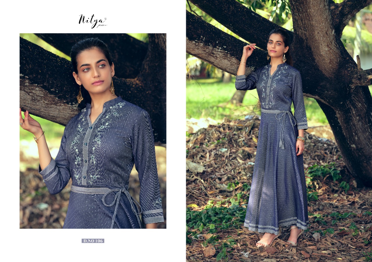 Lt Nitya Flora Anarkali Long Gown Kurti Catalog