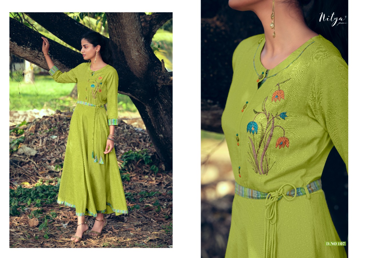 Lt Nitya Flora Anarkali Long Gown Kurti Catalog