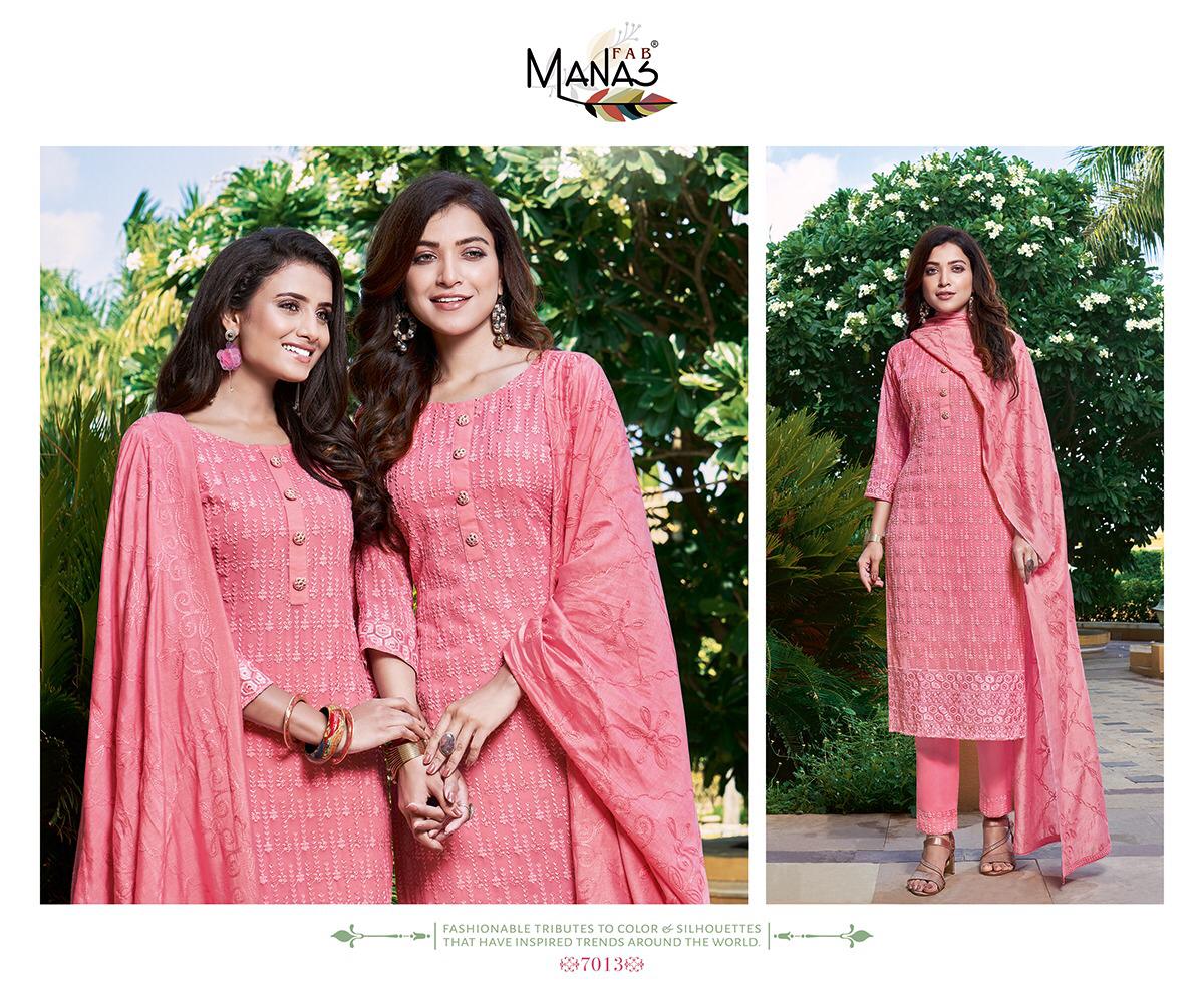 Manas Schiffli Vol  3 Designer Georgette Ready Made Kurti Catalog