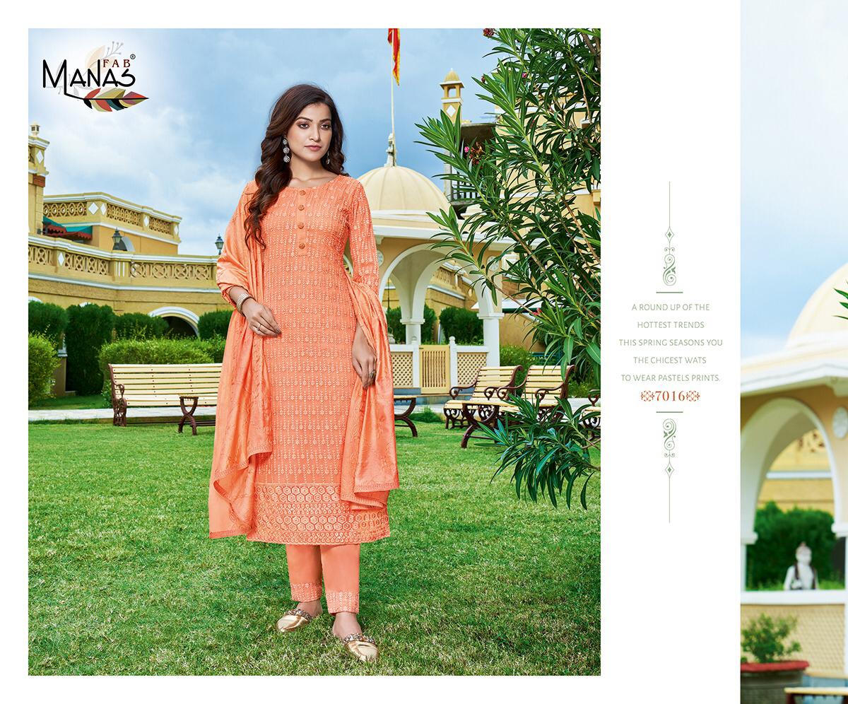 Manas Schiffli Vol  3 Designer Georgette Ready Made Kurti Catalog