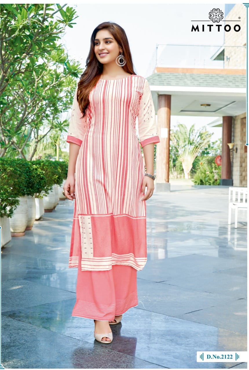 Mittoo Panghat Vol 19 Rayon Designer Kurti With Plazzo Catalog
